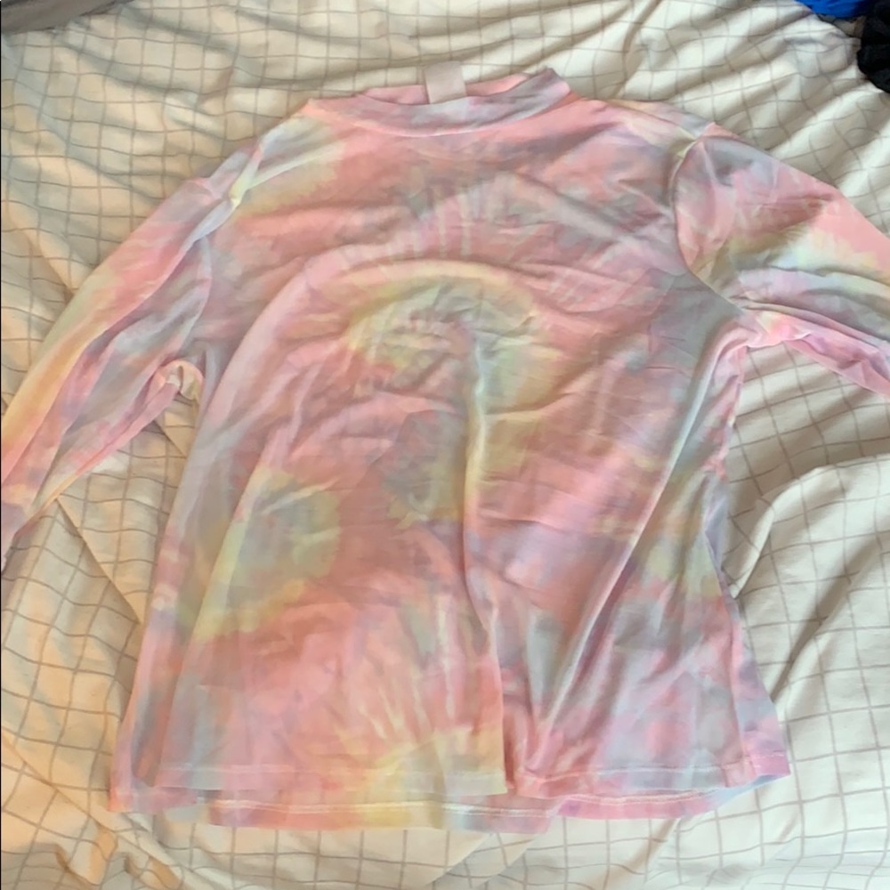 See through tie dye long sleeve
